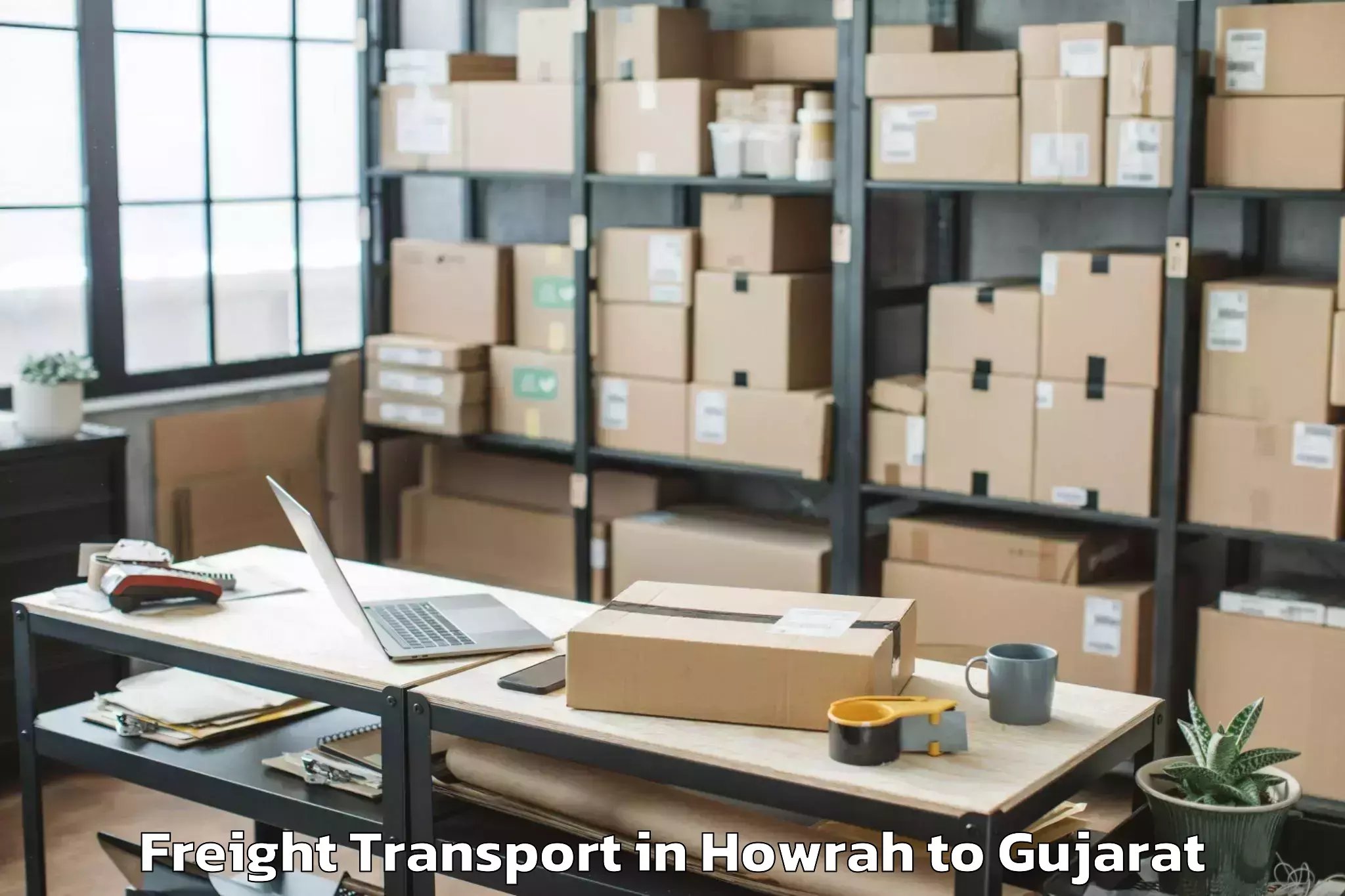 Professional Howrah to Veraval Freight Transport